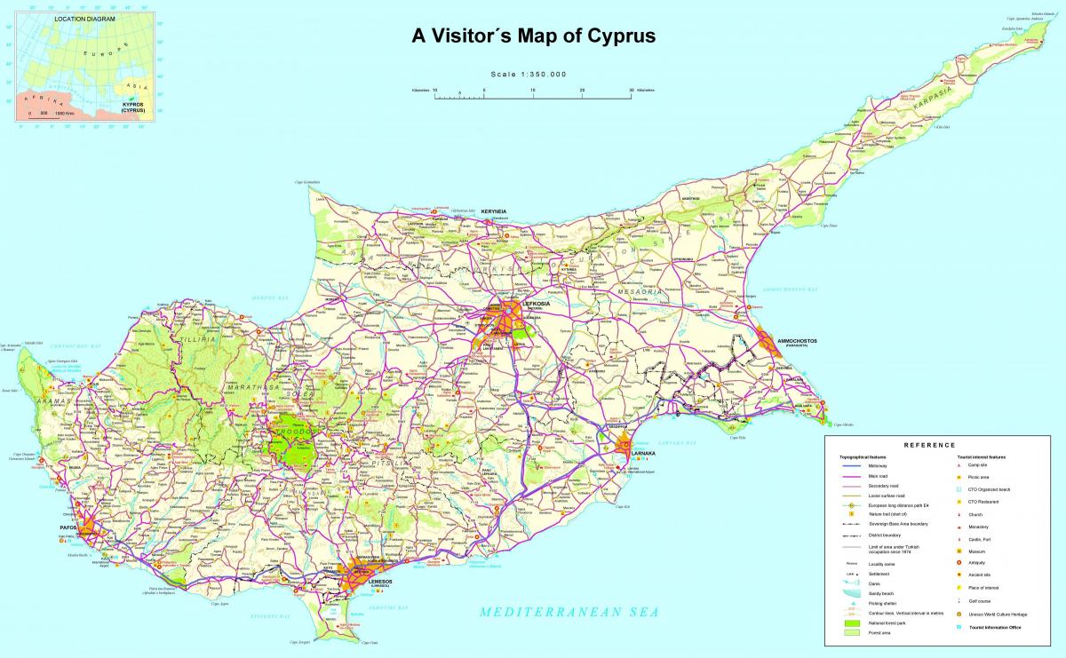 キプロスの観光名所の地図 地図のキプロスの観光名所 南欧諸国 ヨーロッパ