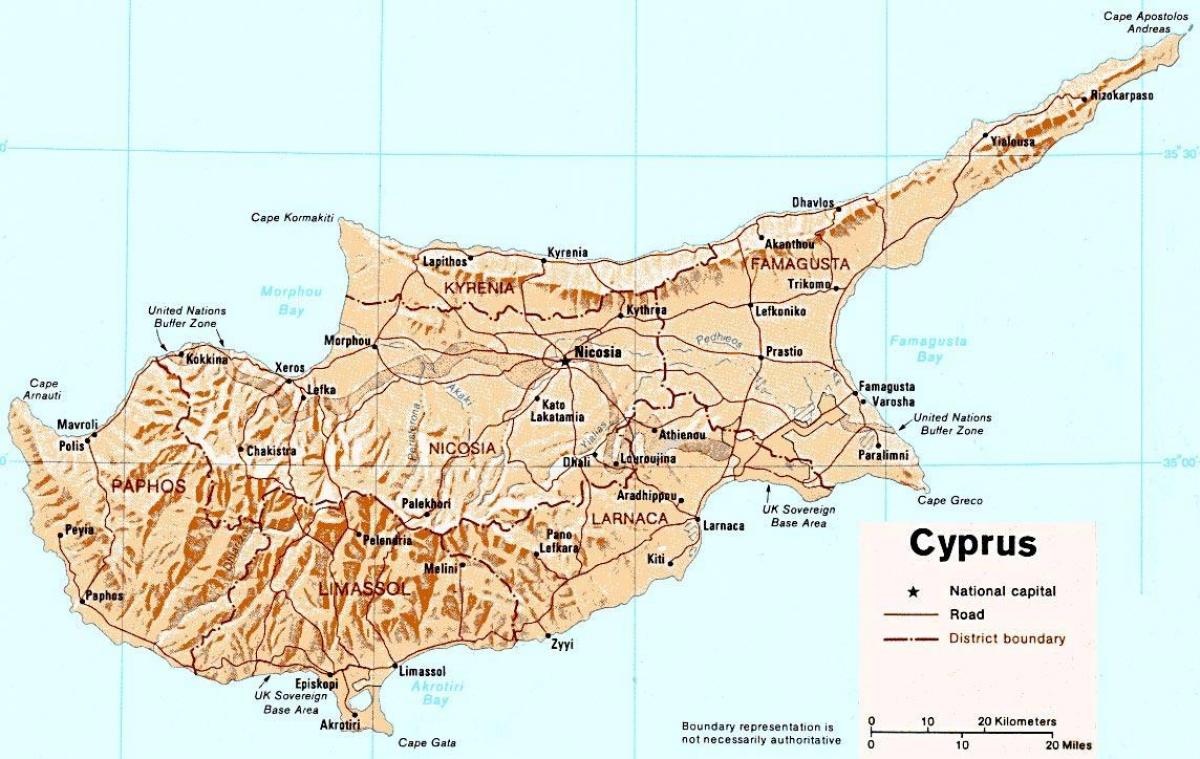 詳しい地図は、キプロス島