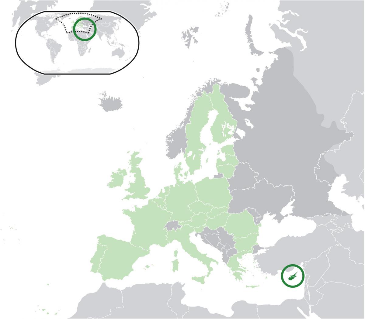 欧州地図を示すキプロス